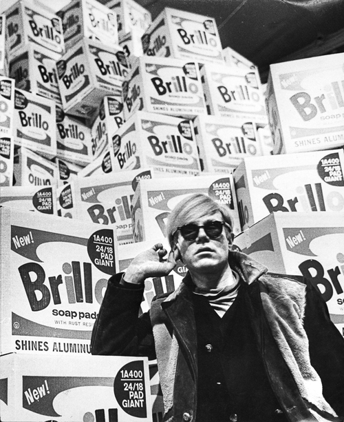 Andy Warhol with Brillo Boxes